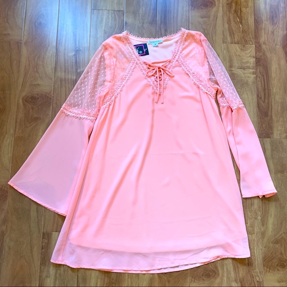 BNWT Beautiful Peach Beachy Boho Babydoll Dress - Picture 3 of 16